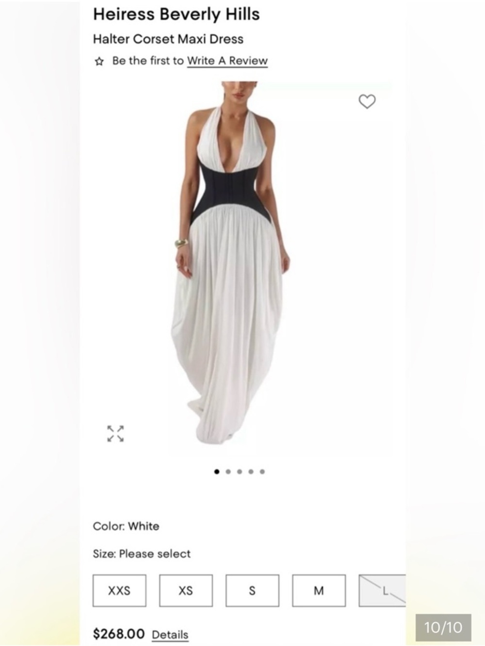 White Halter Gown with Navy Waist Corset - Picture 4 of 4